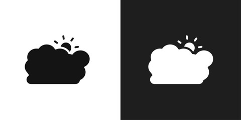 Wall Mural - Cloud sun icon line art vector