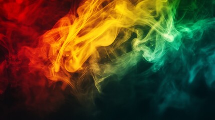 Wall Mural - Abstract depiction of smoke in red light and isolated on black background, embodying the concept of versus, competition and fight