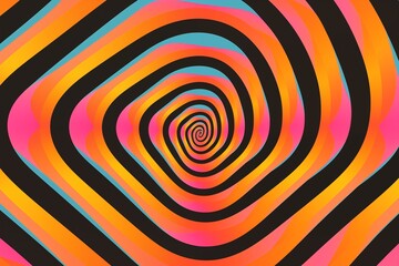 Canvas Print - Minimalistic psychedelic pattern spiral art.