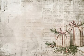 Sticker - Christmas presents ephemera border backgrounds paper text.