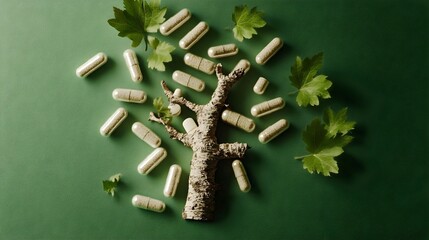 Wall Mural - A rounded pill, highlighting its details and texture. The simple background keeps the focus on the pill, making this image ideal for medical and health-related content. Versatile for use.