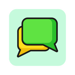 Wall Mural - Dialog line icon. Two empty speech bubbles. Chat concept. Can be used for topics like discussion, communication, talk