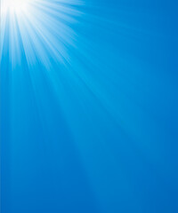 Wall Mural - sunbeam through the haze on blue sky, vertical