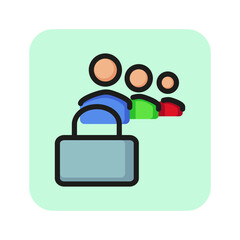 Poster - Personal data security line icon. People, user, lock. Data protection concept. Can be used for topics like information technology, access, privacy