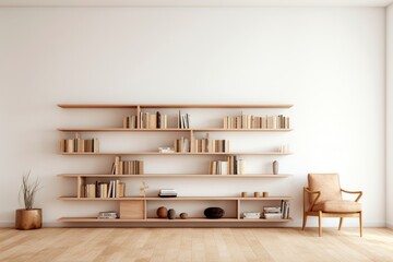 Poster - Furniture bookshelf bookcase library.