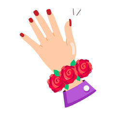 Wall Mural - A flat sticker of rose bracelet

