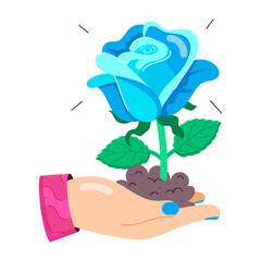 Wall Mural - A flat sticker of flower care 

