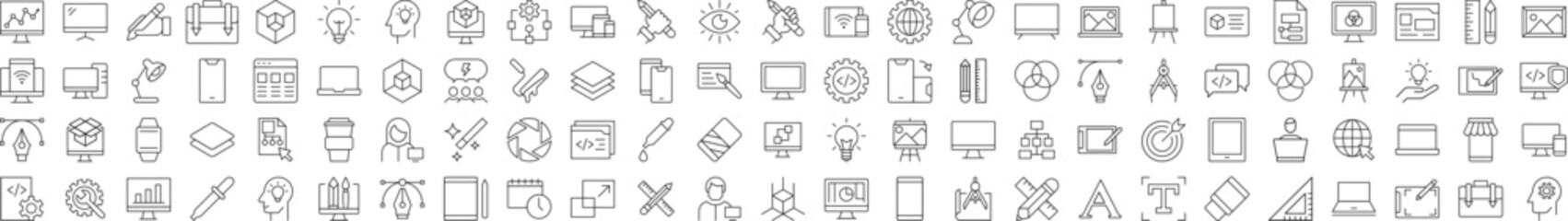 Wall Mural - collection of signs of programming, coding, web design, engineering. suitable for books, stores, sho