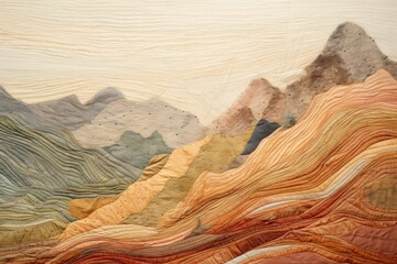 Wall Mural - Hills landscape textile nature.