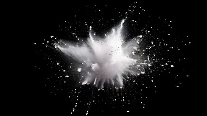 Wall Mural - White powder explosion.Freeze motion of white dust particles on black background.