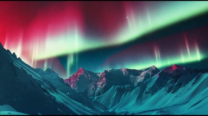 Wall Mural - 幻想的なオーロラの動画