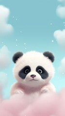 Canvas Print - Baby panda animal wildlife mammal.