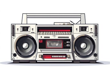 Wall Mural - Electronics boombox stereo radio.