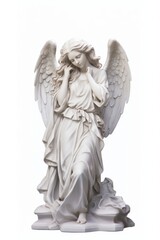 Poster - White Angel statue angel white background representation.