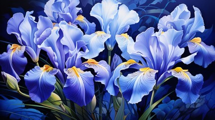 Poster - A Symphony of Blue Irises