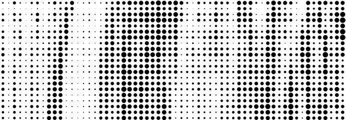 Poster - black and white background with halftone dots