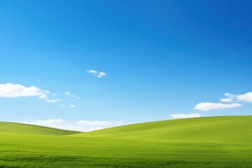 Poster - Green field scenery sky landscape outdoors.