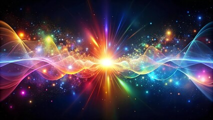 cosmic echoes: a resonance of distorted shapes and shimmering light generative ai