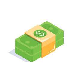 Wall Mural - An icon of paper currency in modern style, vector of banknotes in isometric style