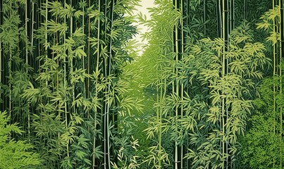 Poster - Bamboo forrest nature vegetation outdoors.