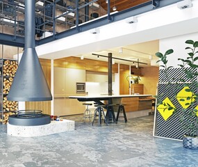 Sticker - modern loft interior