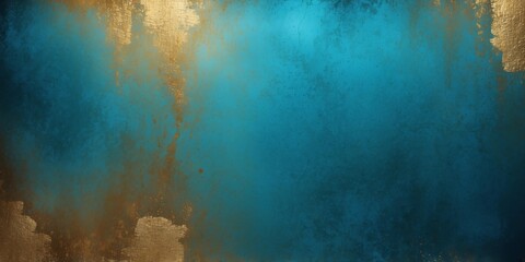 Wall Mural - blue to gold color gradient grungy metallic background