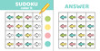 © Aleksandra - Coloring sudoku. Fish. Sudoku with four fish. Cartoon.