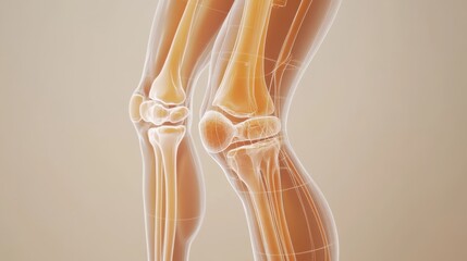 Anatomy of knee joint with pain points