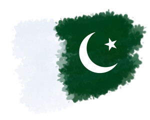 Canvas Print - pakistan flag with paint spray