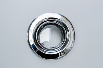 Smart door peephole in modern door. New advanced security technology from theft and robbers concept