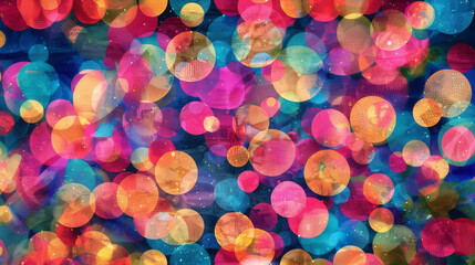 Poster - Vibrant circles on abstract background set the mood for a festive celebration, party, or carnival