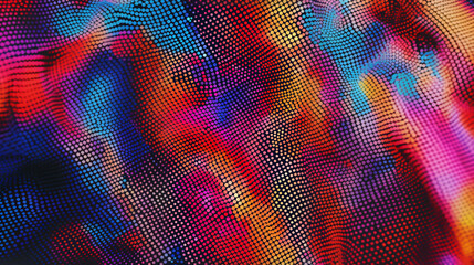 Poster - Vibrant abstract background with a dotted wavy pattern, evoking a feeling of motion and dimension