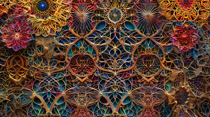Aufkleber - Vibrant and detailed floral pattern creates a unique abstract backdrop design