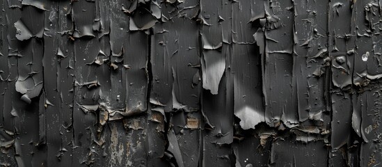 Canvas Print - A weathered black street poster texture with peeling wrinkles provides an empty copy space image