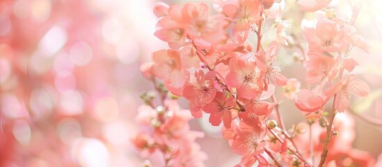 Background with copy spaceimage filled with blooming flowers