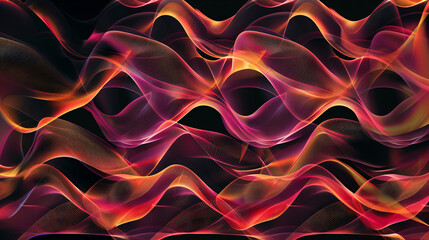 Poster - Vibrant and dynamic design: colorful wavy lines in abstract background