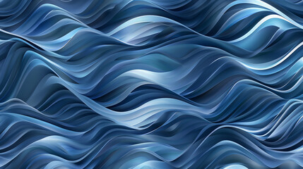 Poster - Blue gradient abstract background with a wavy pattern, ideal for adding a modern touch of elegance to websites, presentations, or any project