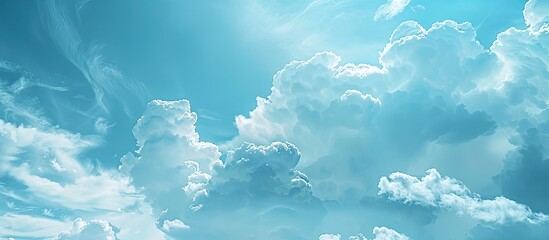 Aufkleber - A dramatic sky filled with stormy clouds in varying shades of blue creating a natural and captivating copy space image