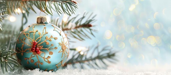 Poster - Handcrafted ornament for Christmas tree with a copy space image