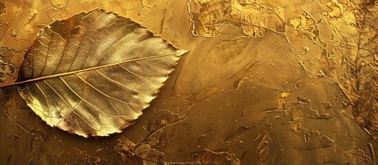 Canvas Print - Background with a shiny golden leaf texture resembling gold foil perfect for copy space image