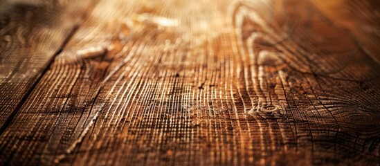 Sticker - Macro shot of a vintage style rustic wooden table with detailed grain texture providing a blank canvas for abstract backgrounds or designs Includes copy space image