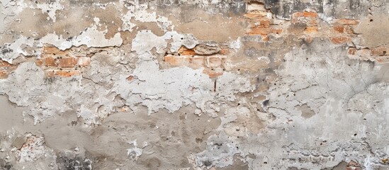 Aufkleber - An old untreated wall with a rough plaster texture is visible in the background of the copy space image