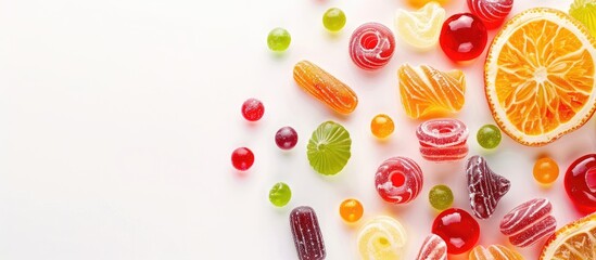 Poster - Sweet treats like jelly candies fill the copy space image