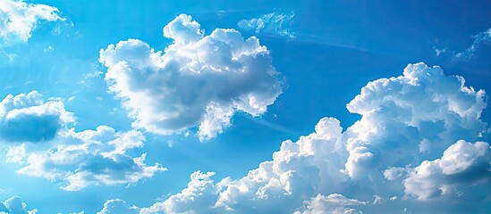 Wall Mural - the expansive blue sky with fluffy clouds perfect for a copy space image
