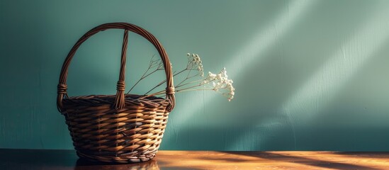 Aufkleber - An empty basket on a table featuring copy space image