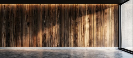 Aufkleber - Wooden textured wall providing a contemporary backdrop for design with copy space image