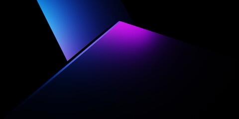Wall Mural - 3d rendering of purple and blue abstract geometric background. cyberpunk concept. scene for advertis