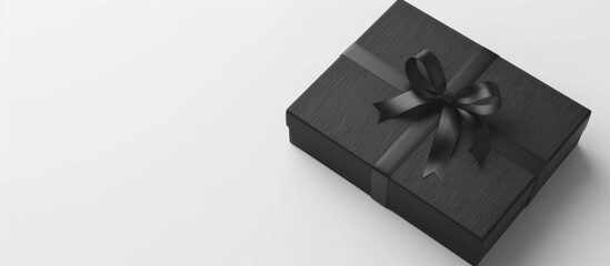 Aufkleber - Gift black box displayed on a white background with copy space image