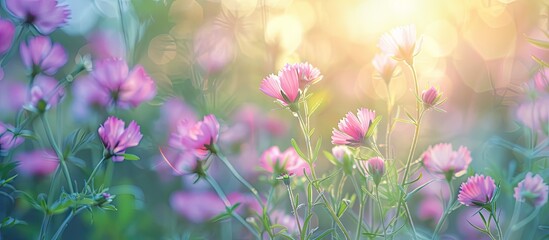 Aufkleber - Meadow wild flower in bloom with selective soft focus for a copy space image