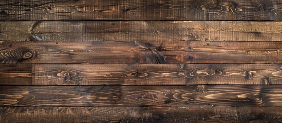 Aufkleber - Rustic brown wooden texture background with a long panoramic layout suitable for copies with an image. Creative banner. Copyspace image
